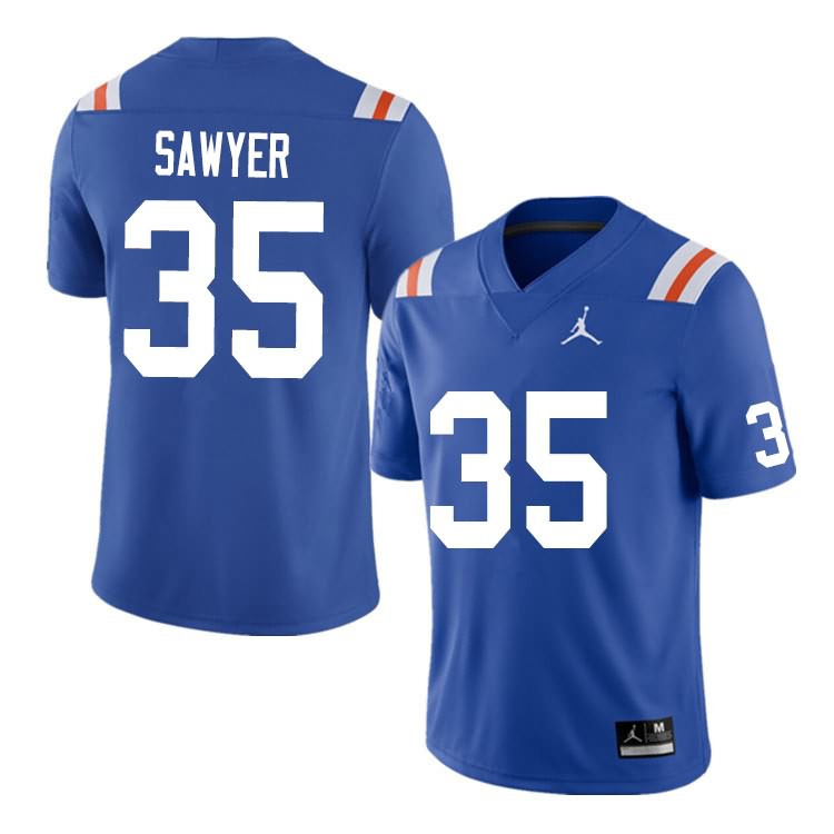 NCAA Florida Gators William Sawyer Men's #35 Nike Blue Throwback Stitched Authentic College Football Jersey MHK0364UW